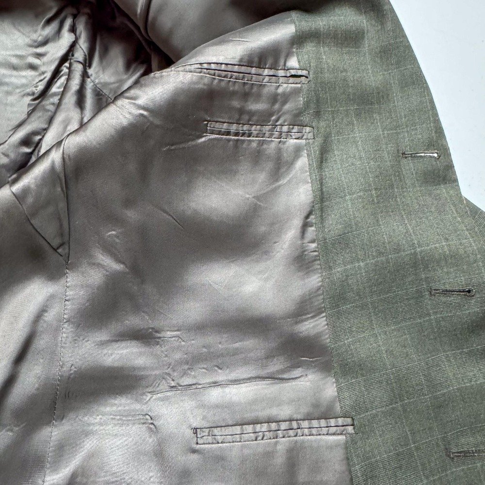 Ermenegildo Zegna‎ Blazer Mens 48L Brown Wool Check Sport Coat Made Switzerland - Picture 11 of 16